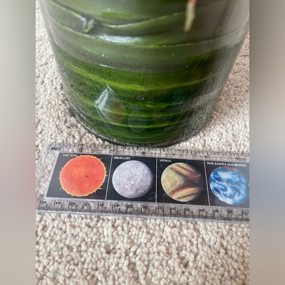 Red roses fake flower bouquet in a glass container bought from Horchow - Picture 6 of 6